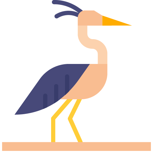 Icono de ave heron 